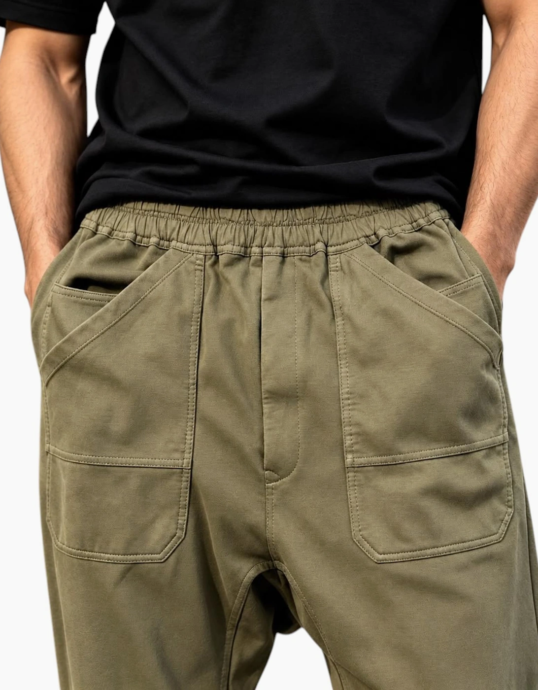 Rick Owens DRKSHDW Mens Classic Cargo Drawstring Pant Olive