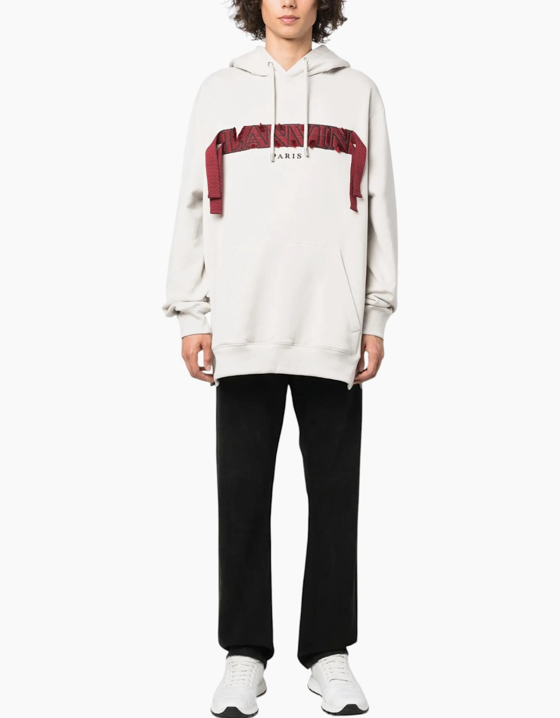 Lanvin Mens Oversized Logo Applique Hoodie Classic Pullover