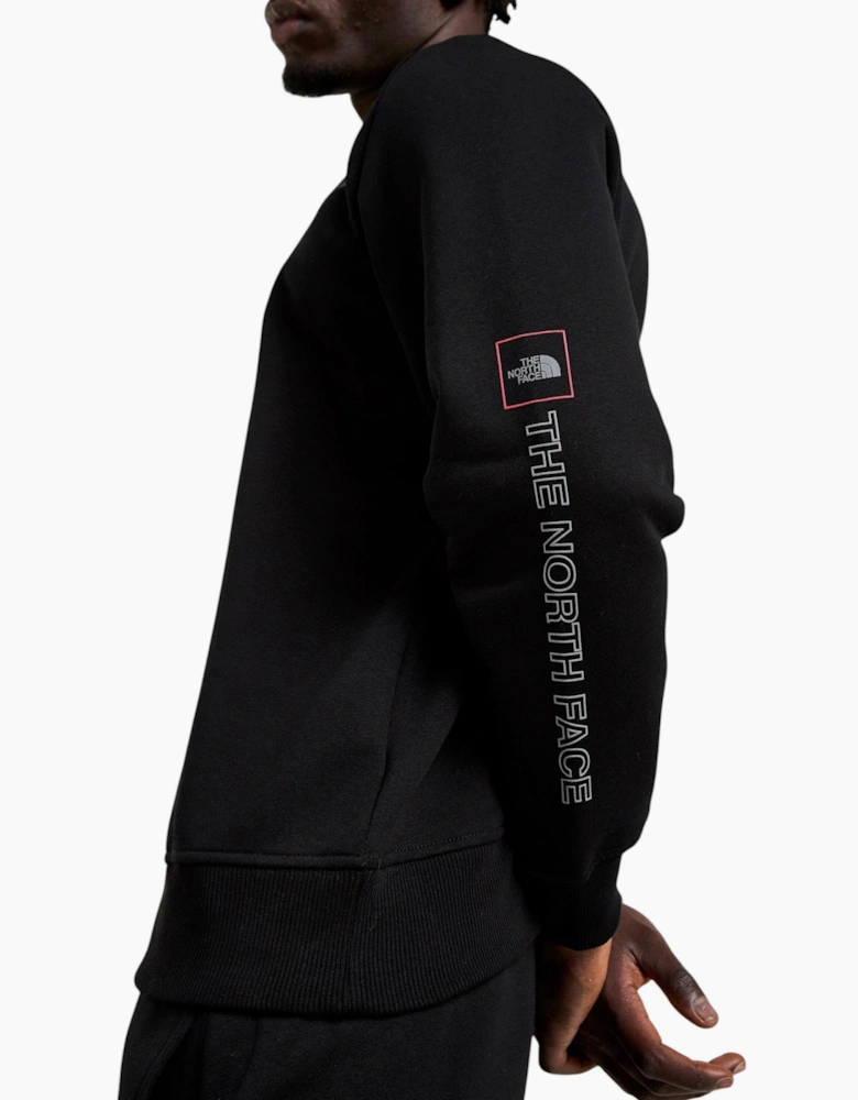 The North Face Mens Tracksuit M Outline Crew Sweatshirt Fleece Jogger Sportswear Black