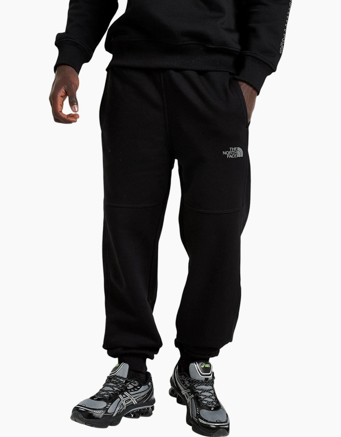 The North Face Mens Tracksuit M Outline Crew Sweatshirt Fleece Jogger Sportswear Black