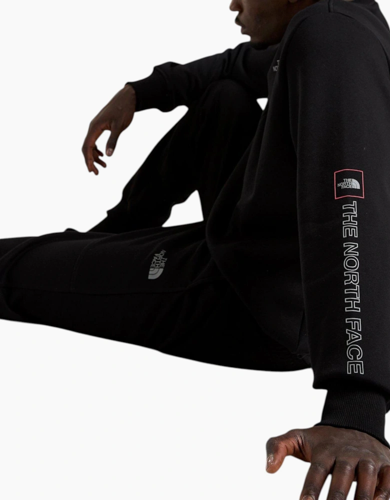 The North Face Mens Tracksuit M Outline Crew Sweatshirt Fleece Jogger Sportswear Black