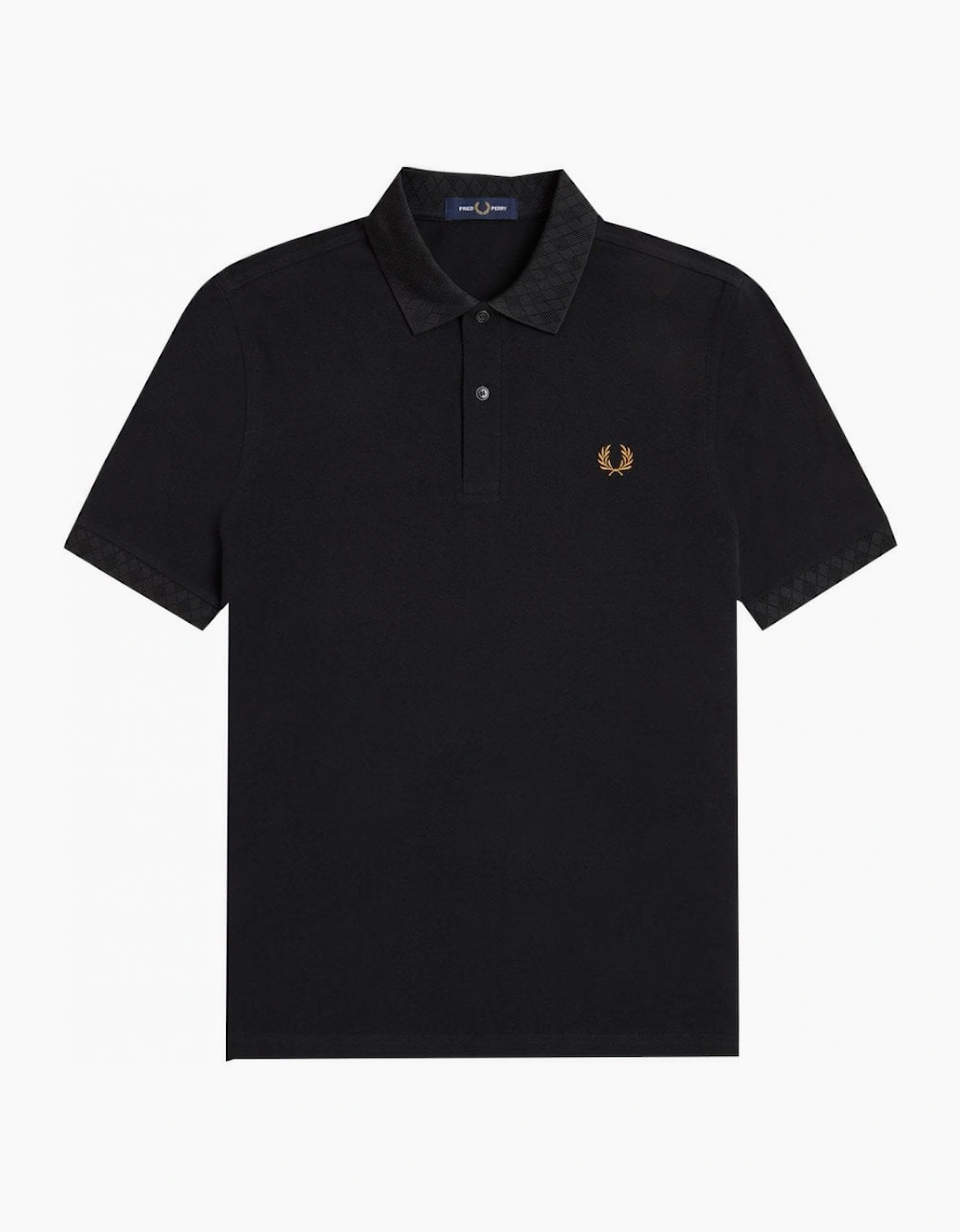 Fred Perry Men's Black Jacquard Trim Polo Shirt