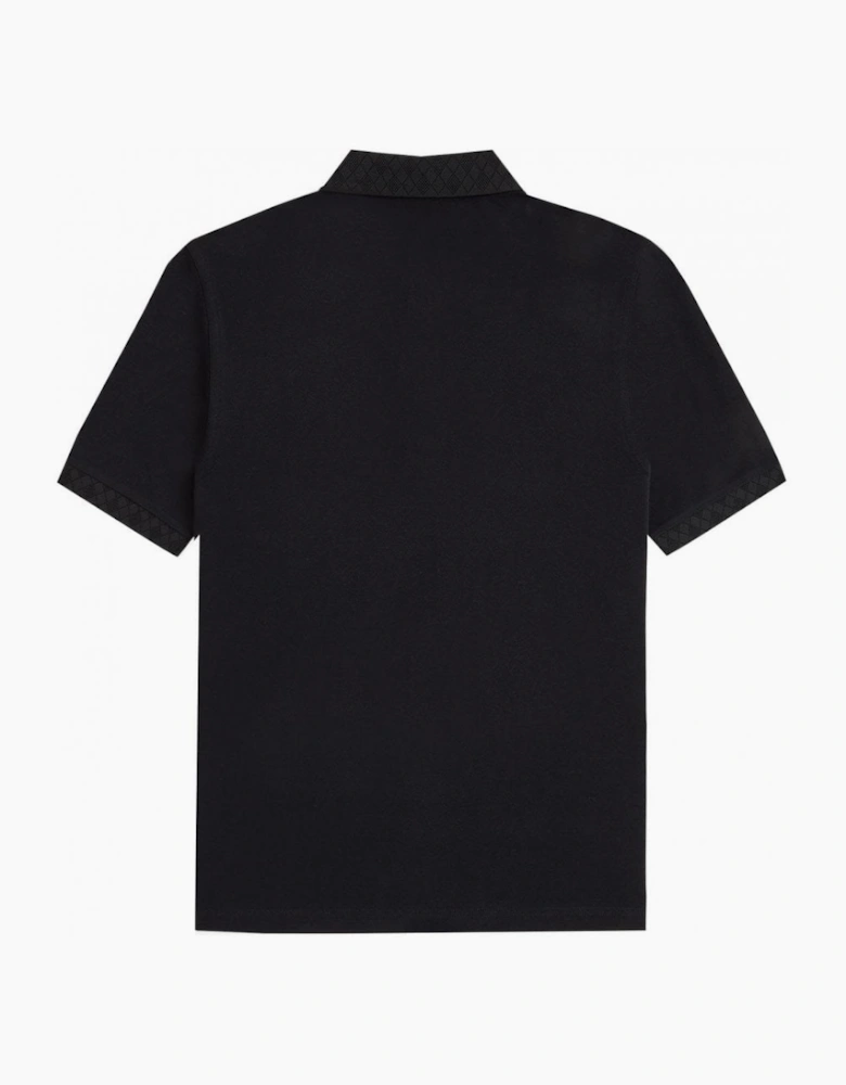 Fred Perry Men's Black Jacquard Trim Polo Shirt