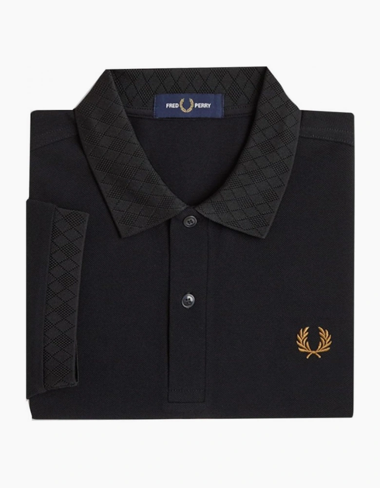 Fred Perry Men's Black Jacquard Trim Polo Shirt