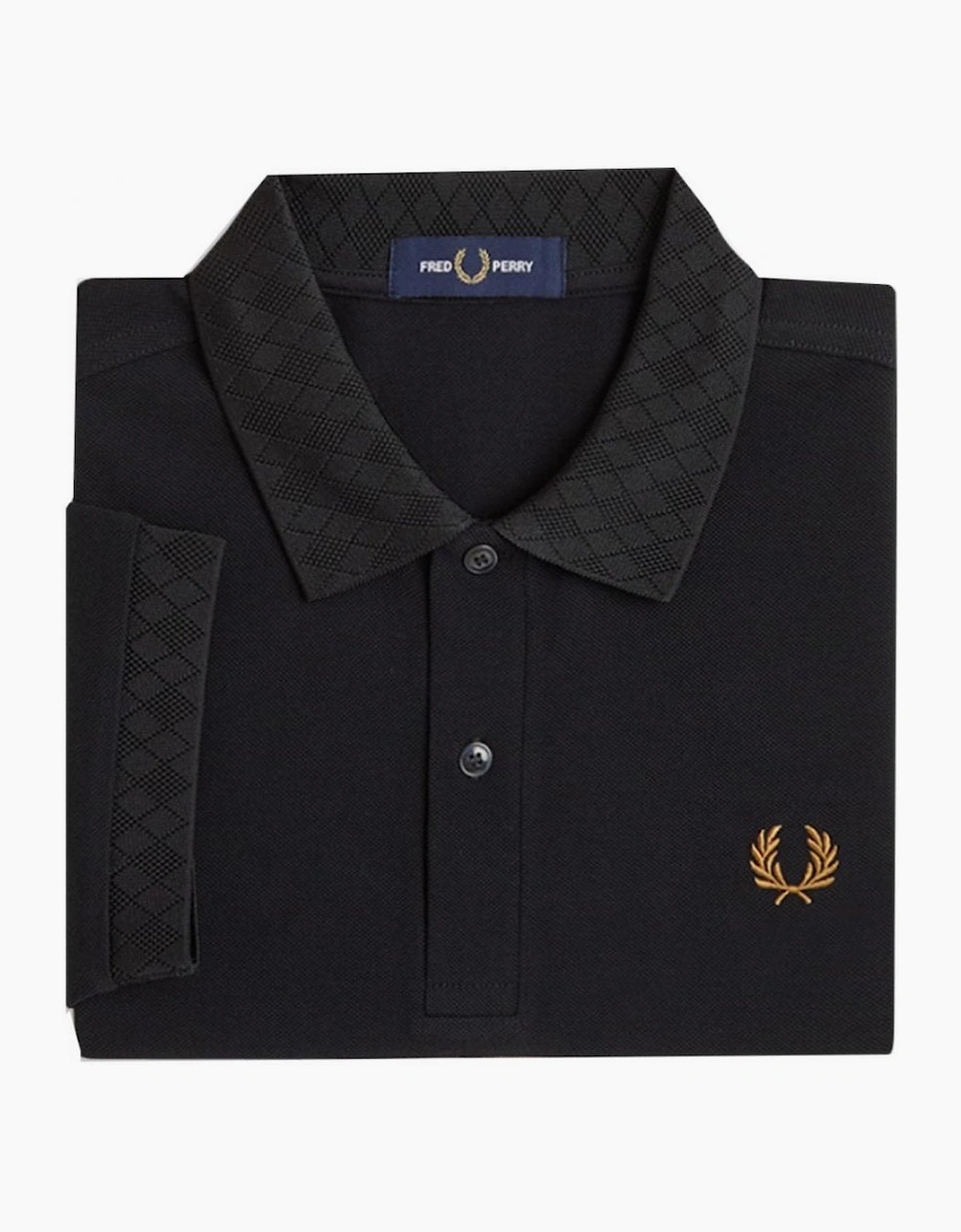 Fred Perry Men's Black Jacquard Trim Polo Shirt