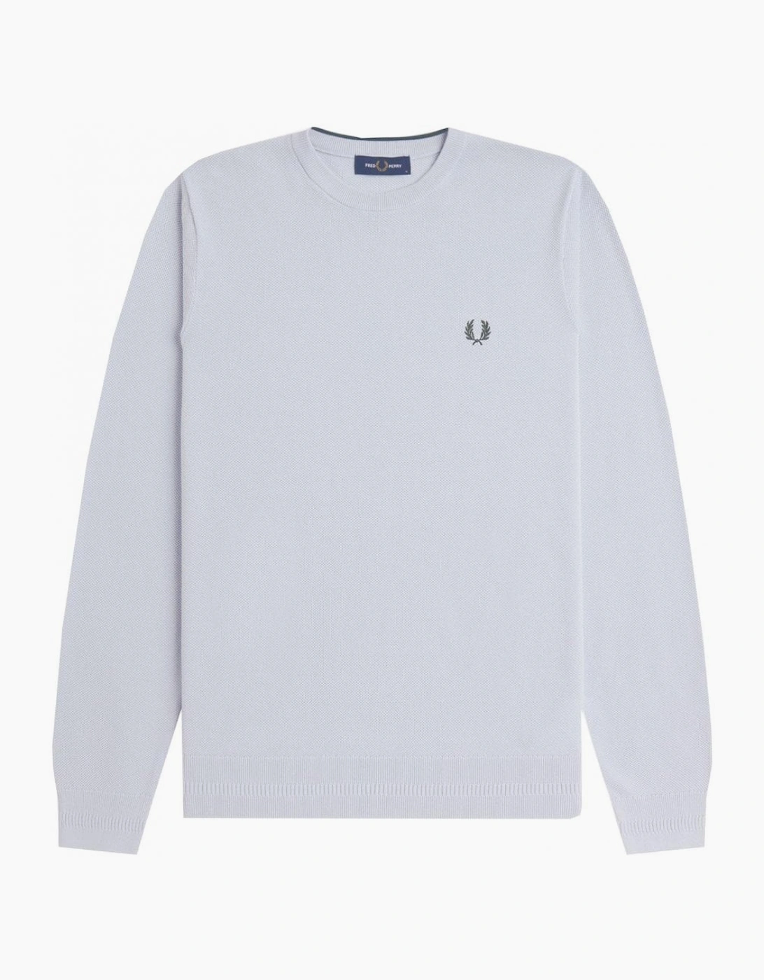 Fred Perry Men's Dusky Blue Cotton Pique Knitted Jumper