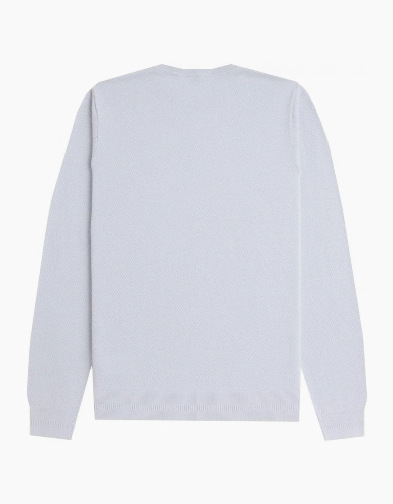 Fred Perry Men's Dusky Blue Cotton Pique Knitted Jumper