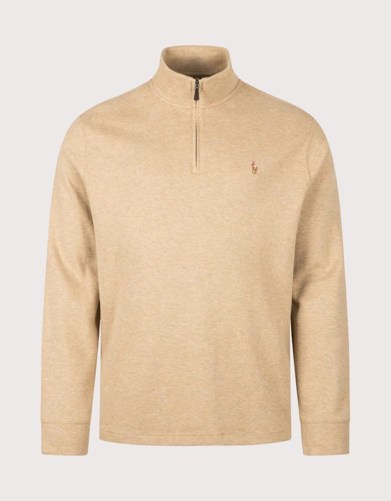 Loose Fit Estate-Rib Quarter Zip Knit Jumper