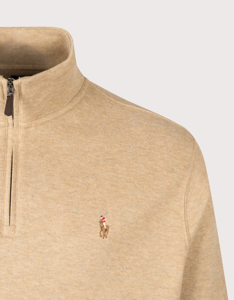 Loose Fit Estate-Rib Quarter Zip Knit Jumper