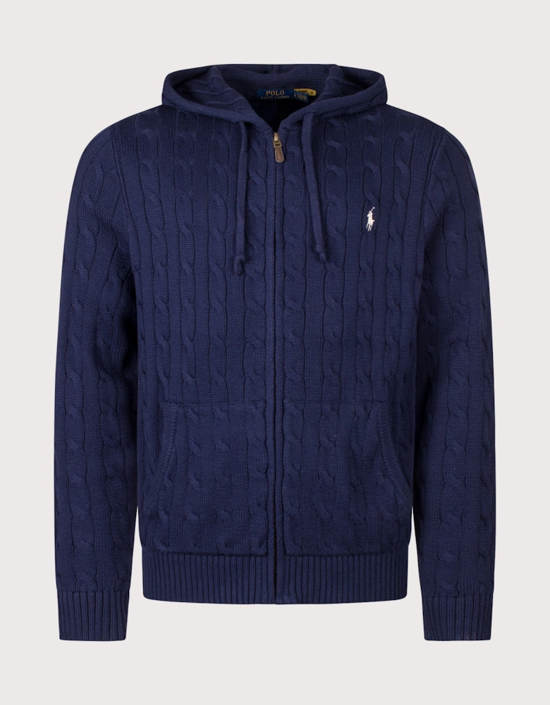 Regular Fit Zip Through Cable Knit