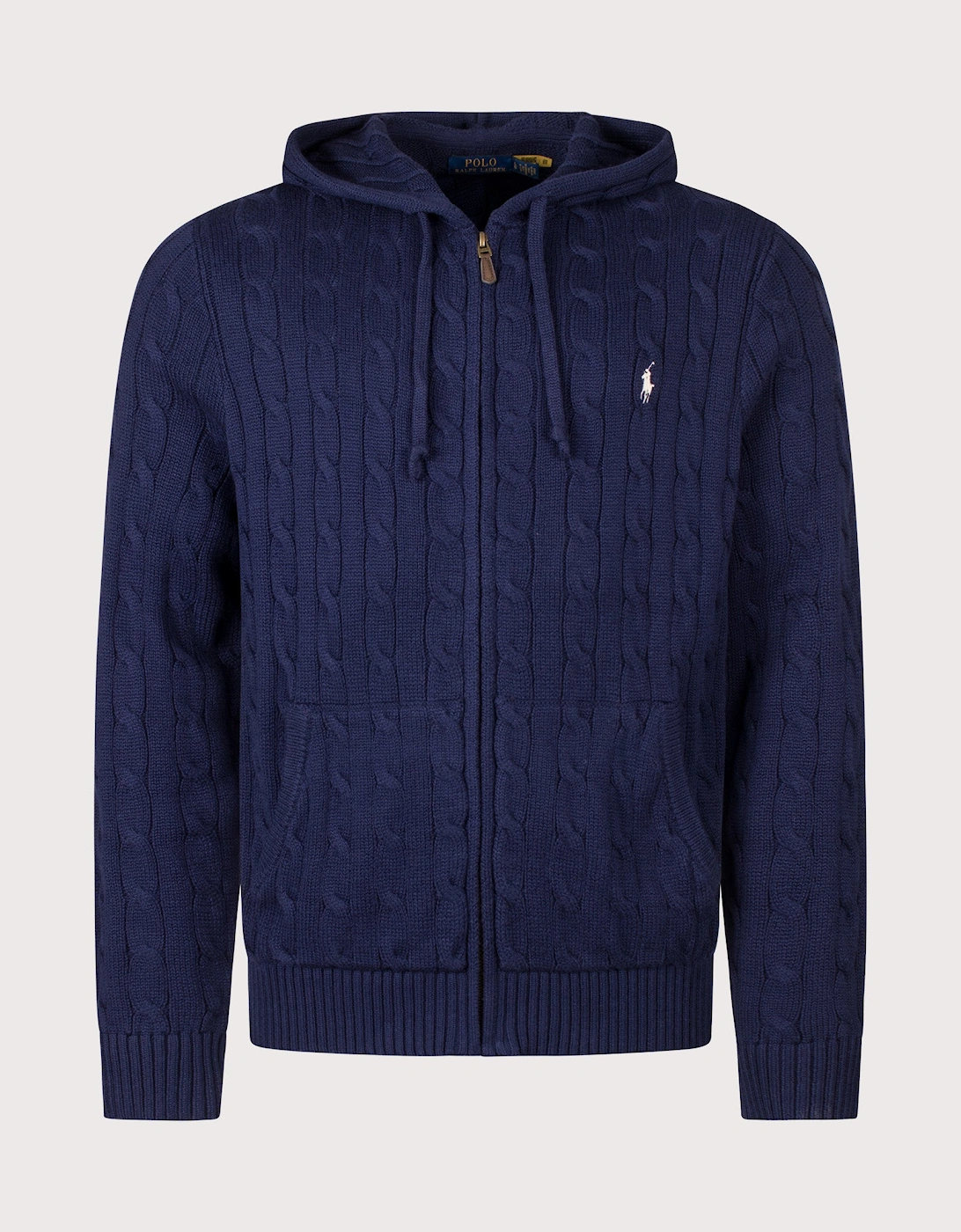 Regular Fit Zip Through Cable Knit