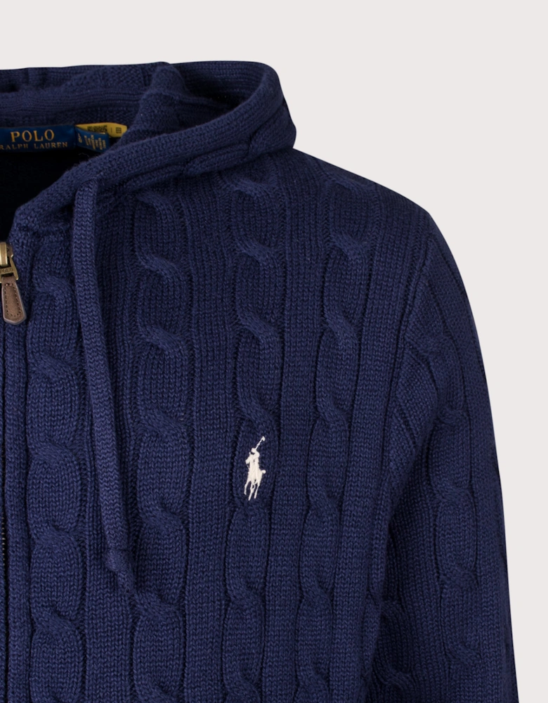 Regular Fit Zip Through Cable Knit