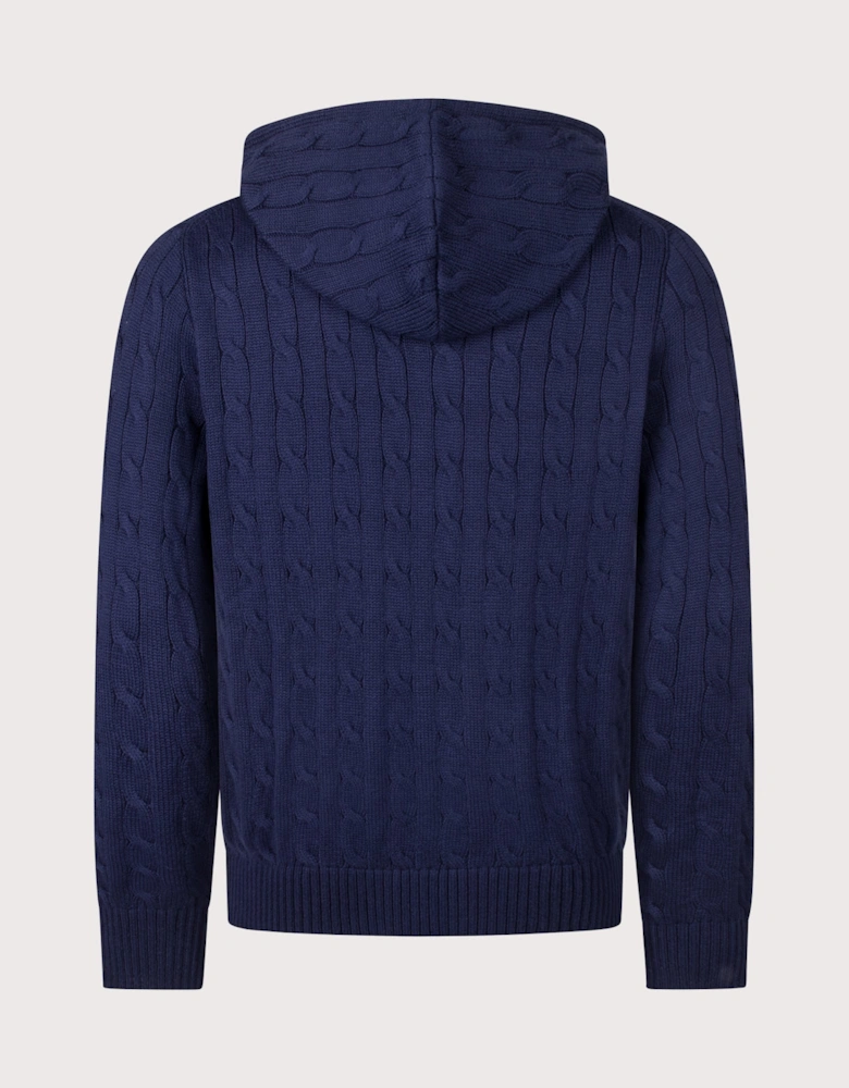 Regular Fit Zip Through Cable Knit