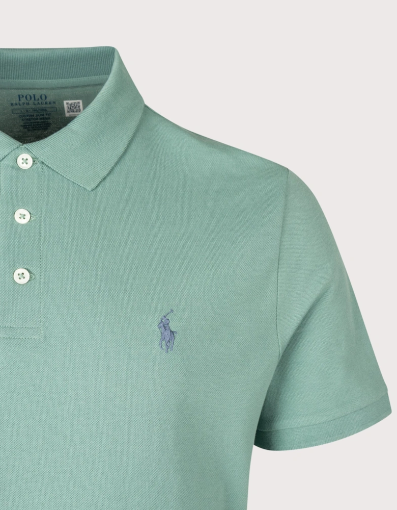 Custom Slim Fit Stretch Mesh Polo Shirt