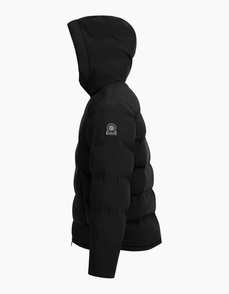 SANDBANKS WATERPROOF BANKS PUFFER JACKET BLACK