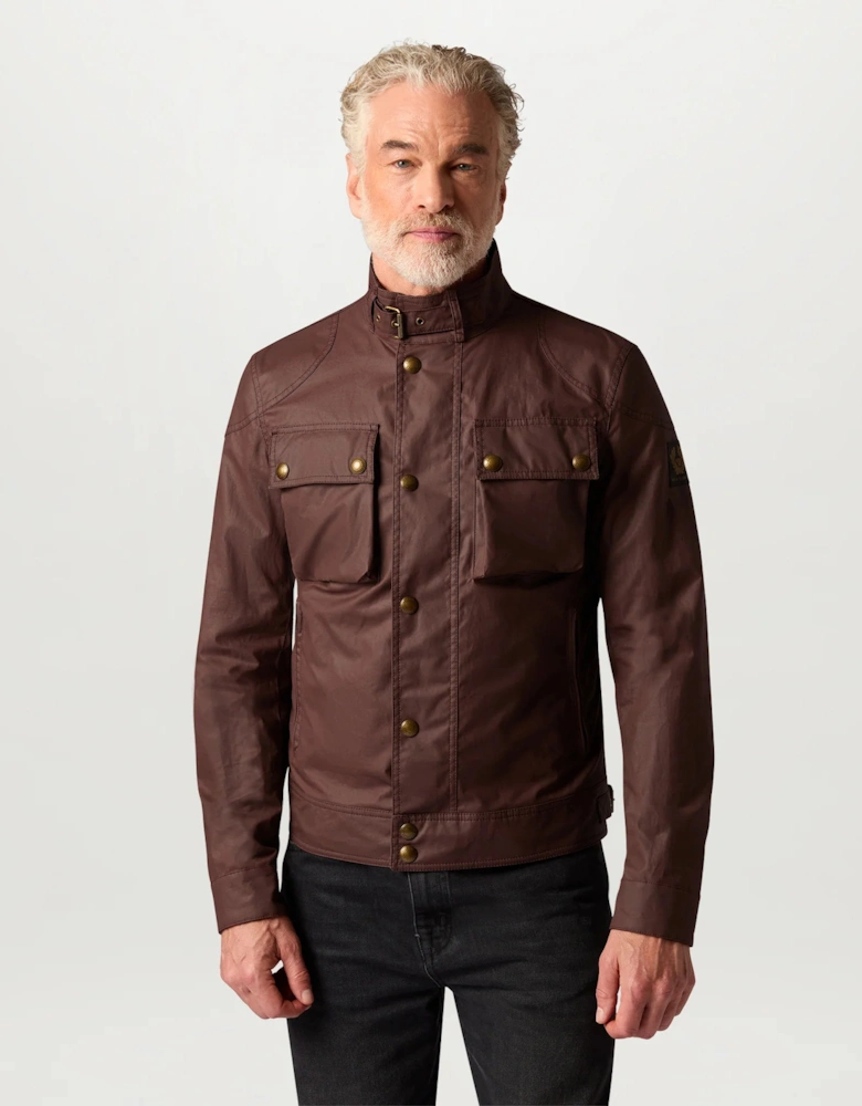 Belstaff Racemaster Mens Waxed Cotton Compact Field Jacket - Oxblood