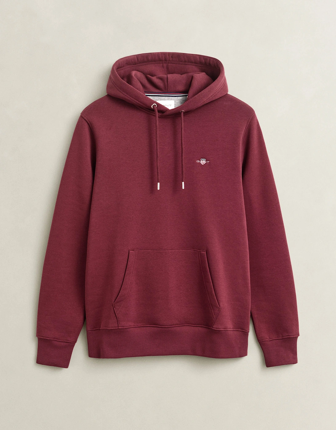 GANT Mens Regular Fit Shield Logo Pullover Hoodie - 676 Deep Grape Wine