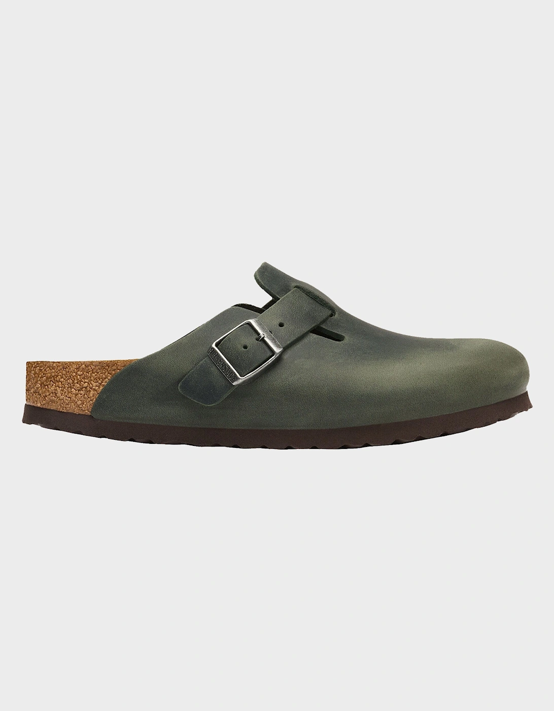 Birkenstock Boston Oiled Nubuck Leather Womens Clogs - Thyme