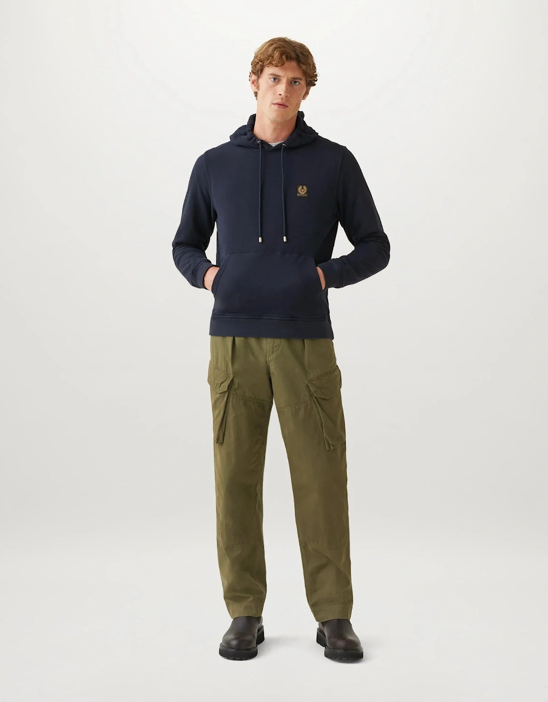 Belstaff Men's Belstaff Mens Logo Hoodie - Dark Ink - Navy