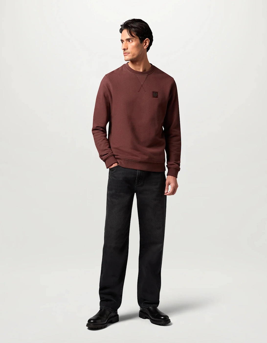 Belstaff Mens Logo Sweatshirt - Oxblood