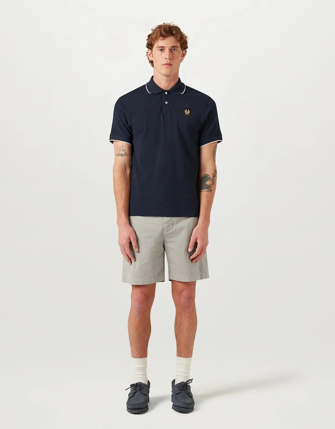 Belstaff Mens Tipped Polo Shirt - Dark Ink