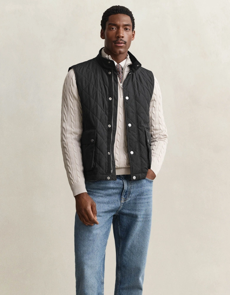 GANT Mens Quilted Vest - 5 Black