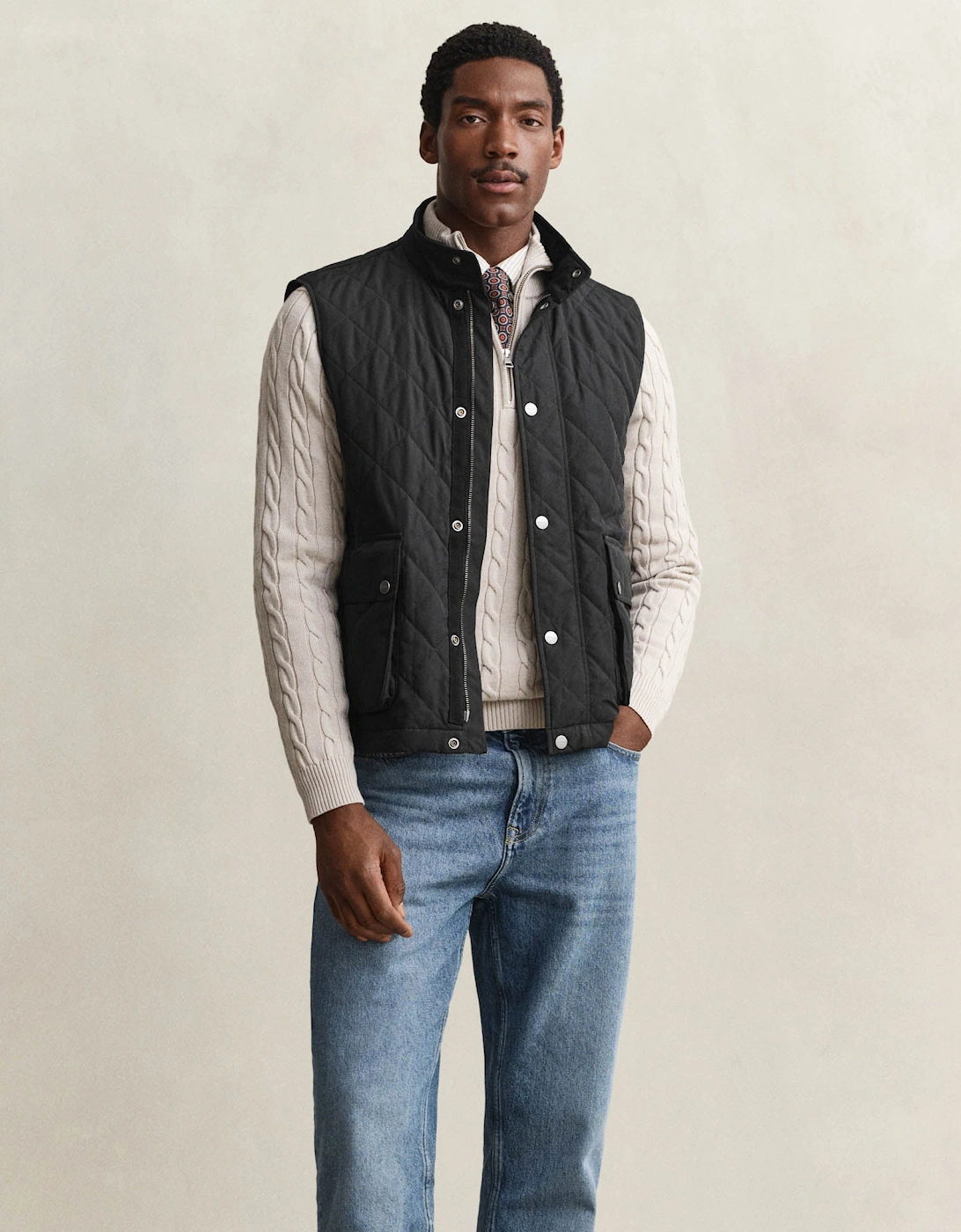GANT Mens Quilted Vest - 5 Black