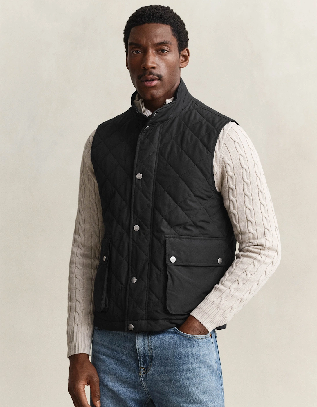 GANT Mens Quilted Vest - 5 Black