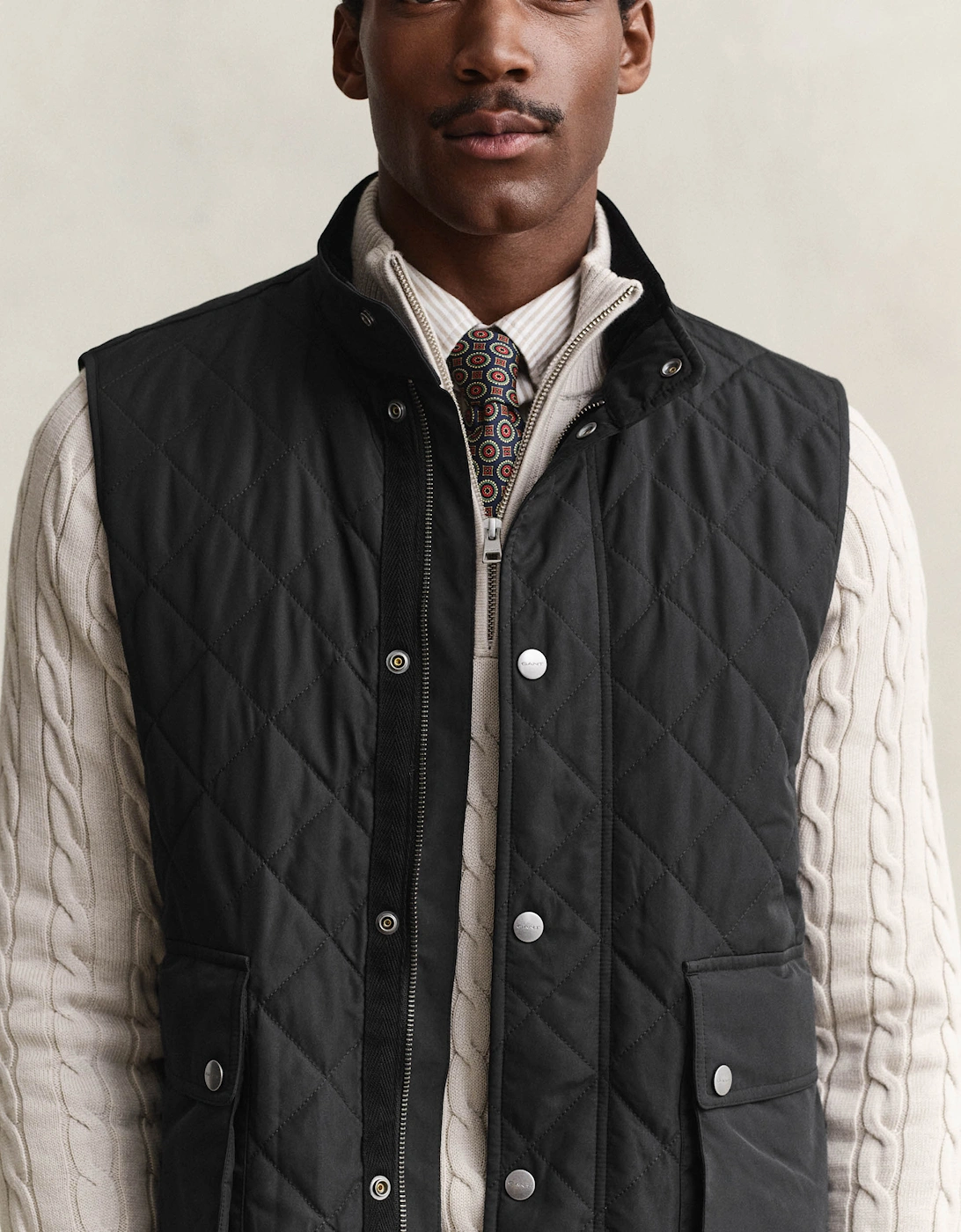 GANT Mens Quilted Vest - 5 Black