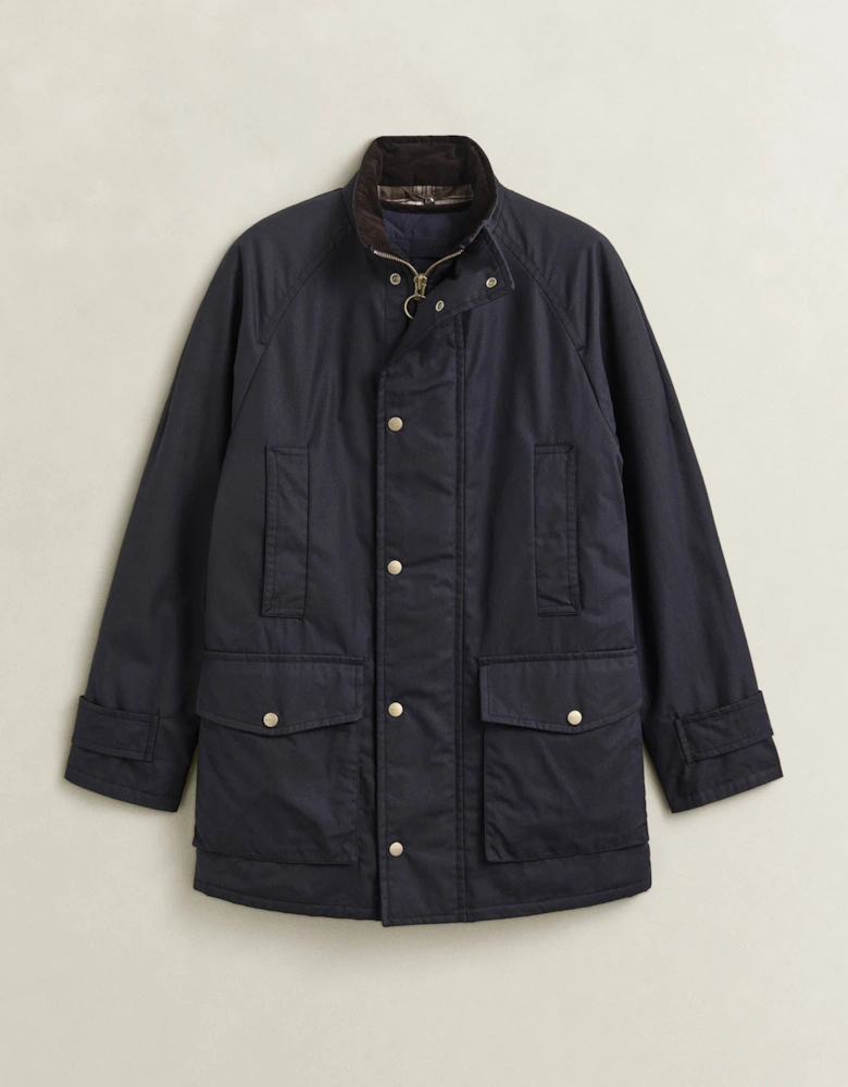 GANT Mens Waxed Double Decker Coat - 433 Evening Blue