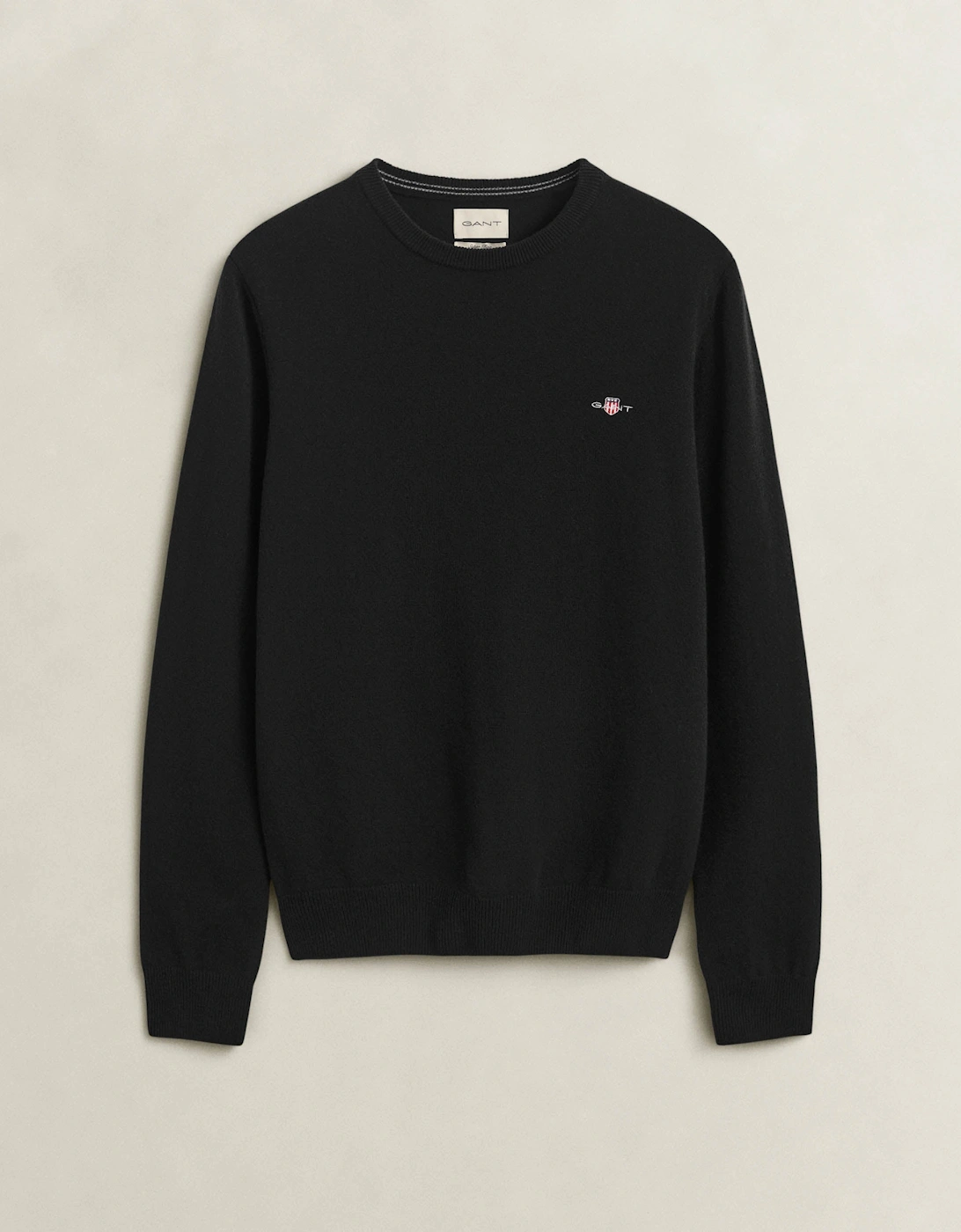 Gant Men's GANT Mens Superfine Lambswool Crew Neck Sweater - 5 Black