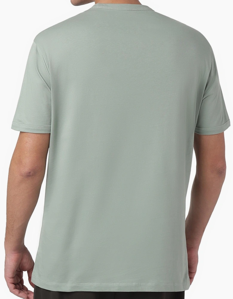 Cotton Printed Logo Granite Green T-Shirt