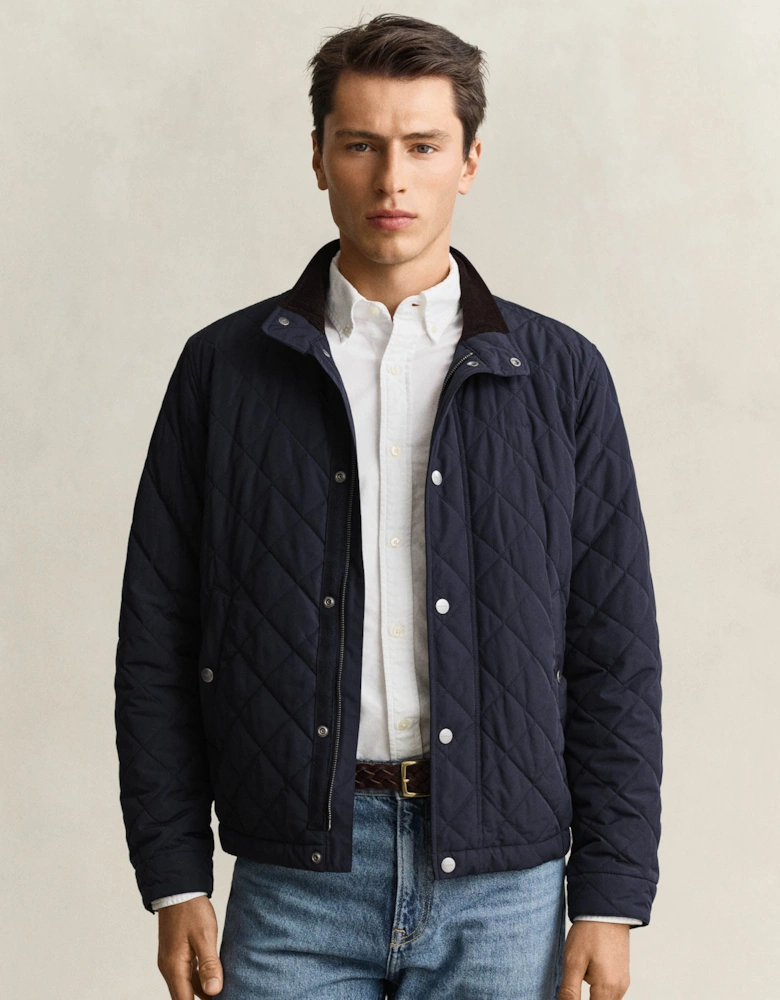 GANT Mens Quilted Jacket - 433 Evening Blue