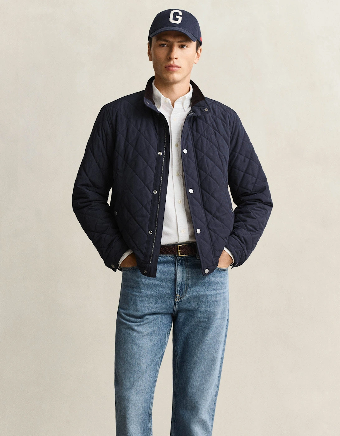 GANT Mens Quilted Jacket - 433 Evening Blue