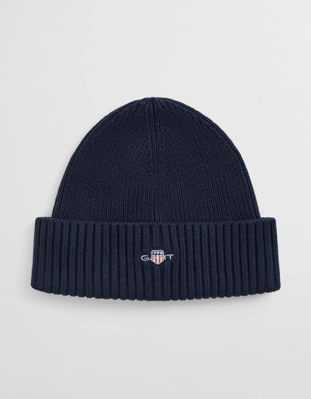 GANT Mens Cotton Blend Logo Beanie - 410 Marine