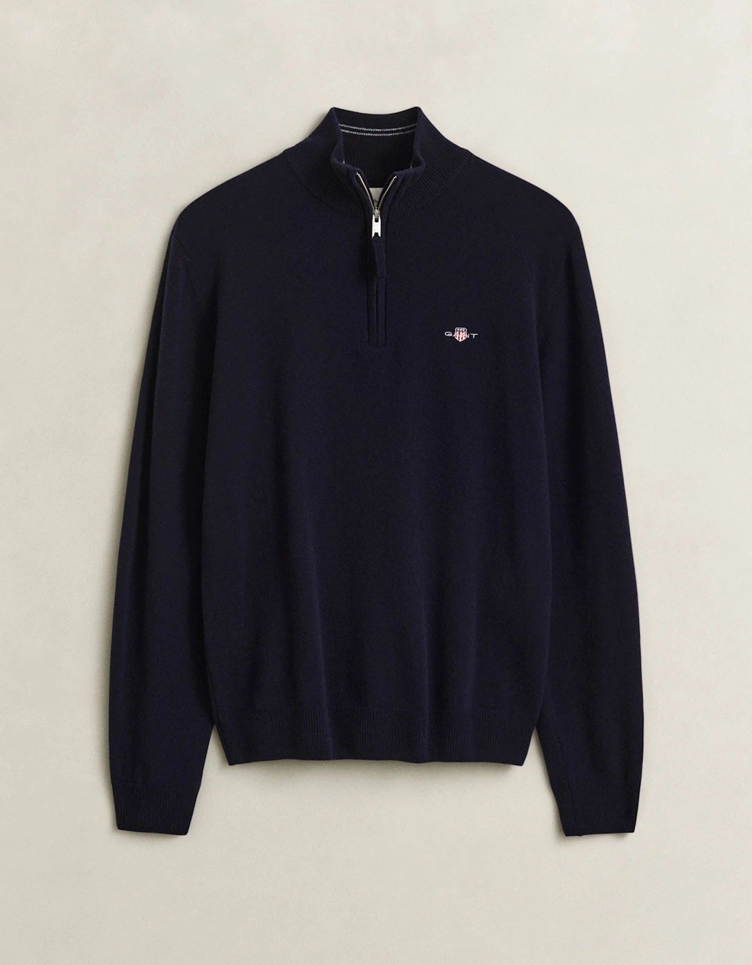 Gant Men's GANT Mens Superfine Lambswool Half Zip Sweater - 410 Marine - Navy