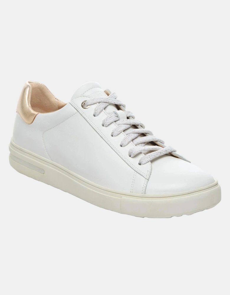 Birkenstock Bend Low Natural Leather Womens Trainers - White/Metallic Rose