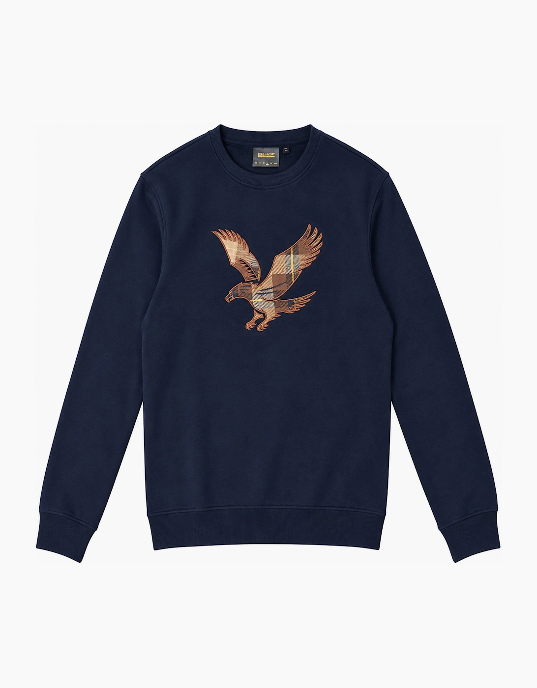 Lyle & Scott Tartan Eagle Crew Neck Sweatshirt DARK NAVY