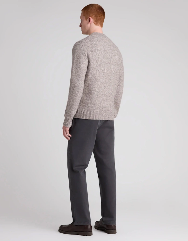 Remus Uomo Shawl Crossed V Neck Wool Blend Jumper Beige