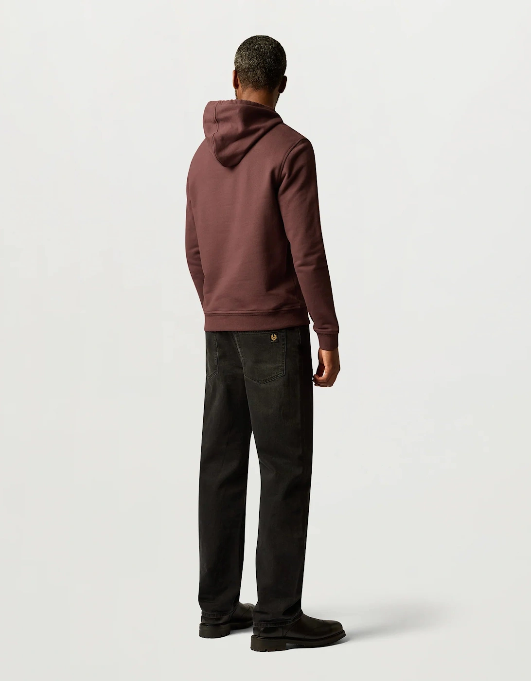 Belstaff Mens Logo Hoodie - Oxblood