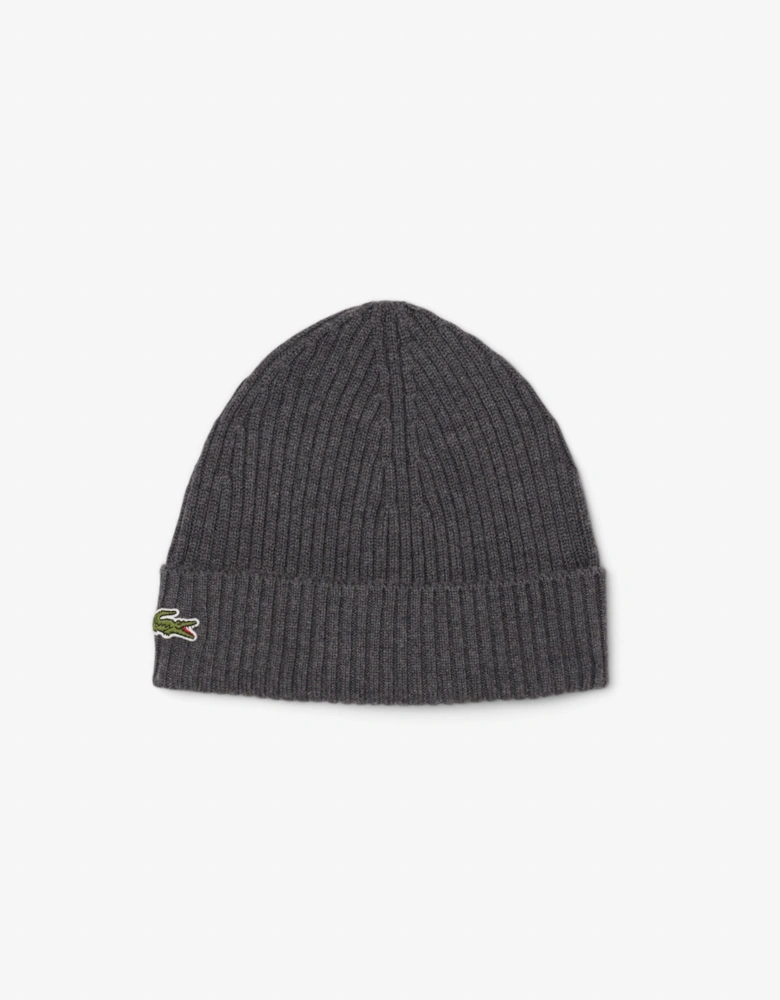 Lacoste Mens Ribbed Beanie - Pitch Chine 050