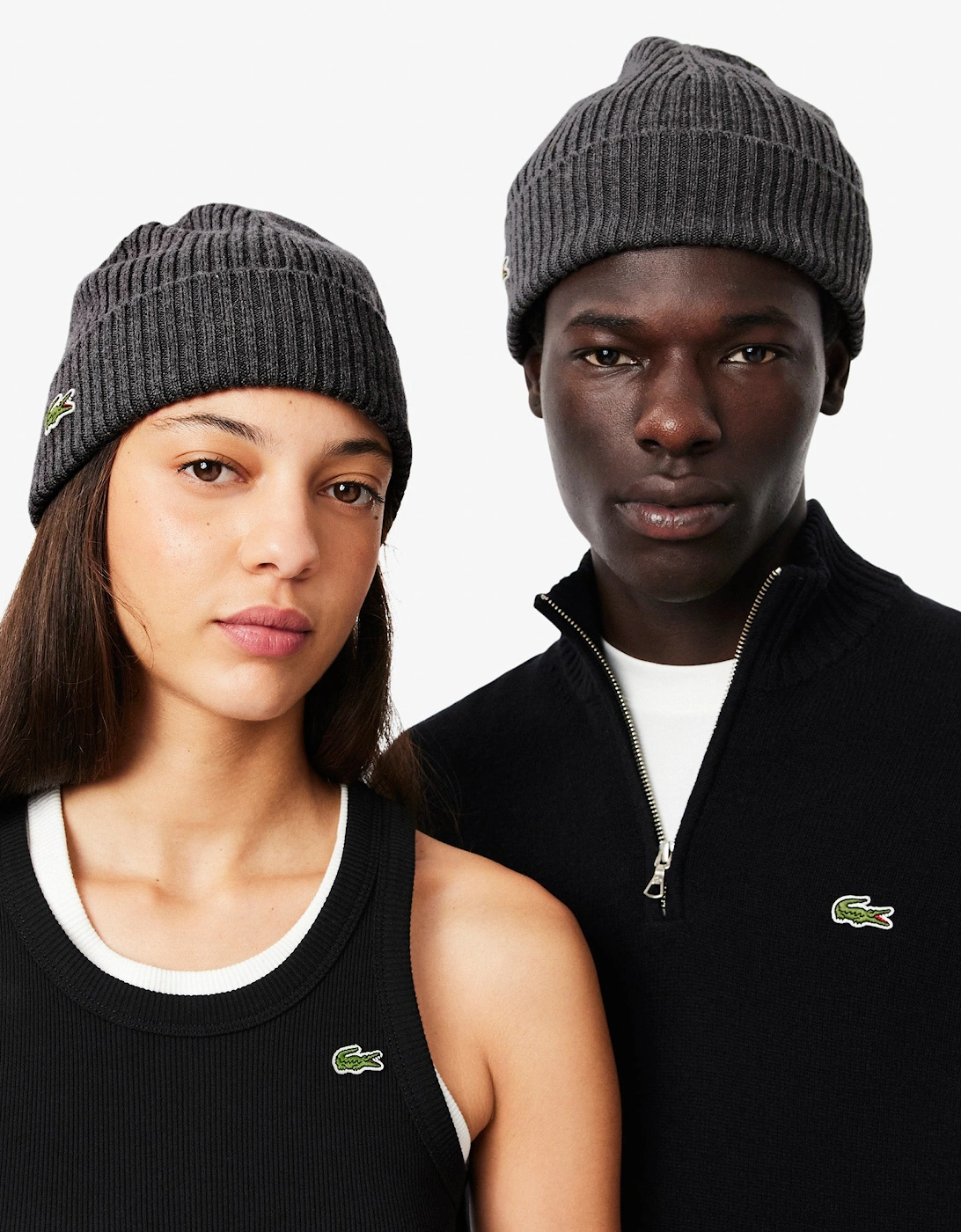 Lacoste Mens Ribbed Beanie - Pitch Chine 050