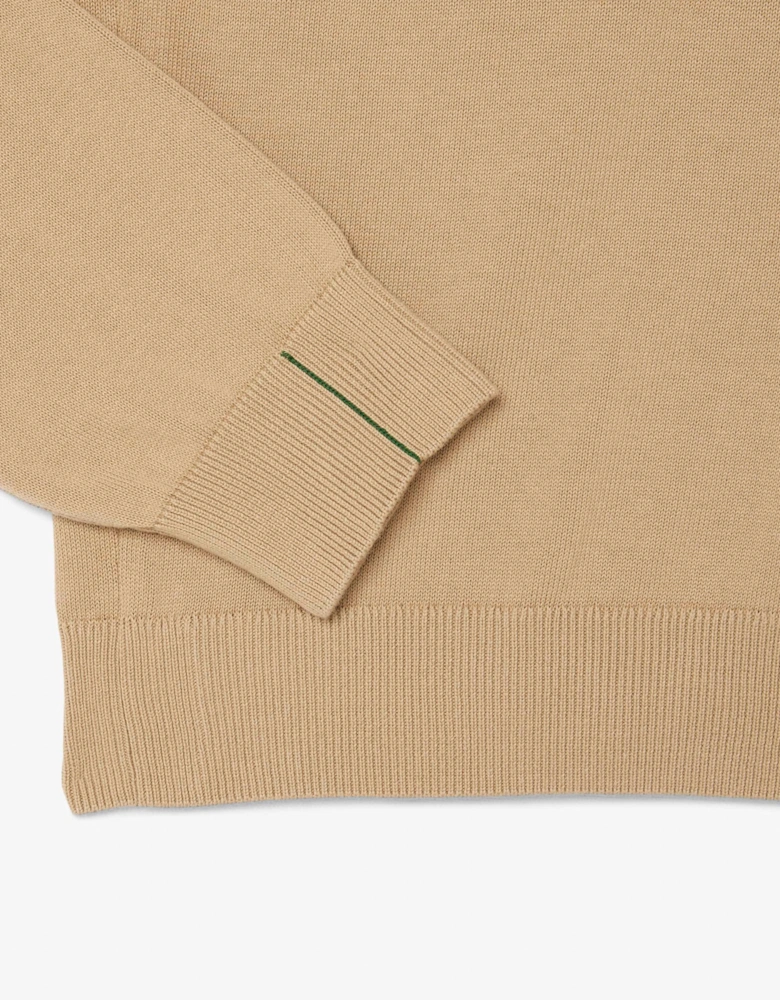 Lacoste Mens Organic Cotton Crew Neck Sweater - Cookie SIX
