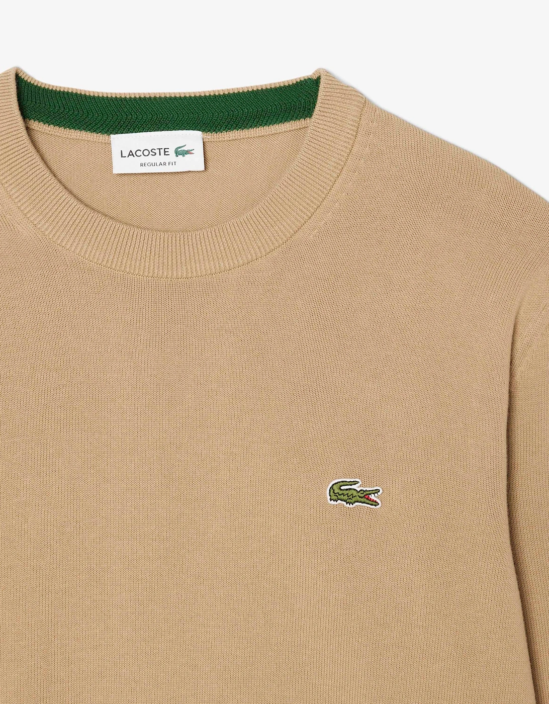Lacoste Mens Organic Cotton Crew Neck Sweater - Cookie SIX