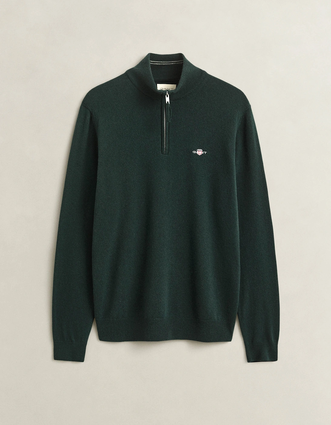 Gant Men's GANT Mens Superfine Lambswool Crew Neck Sweater - 374 Tartan Green