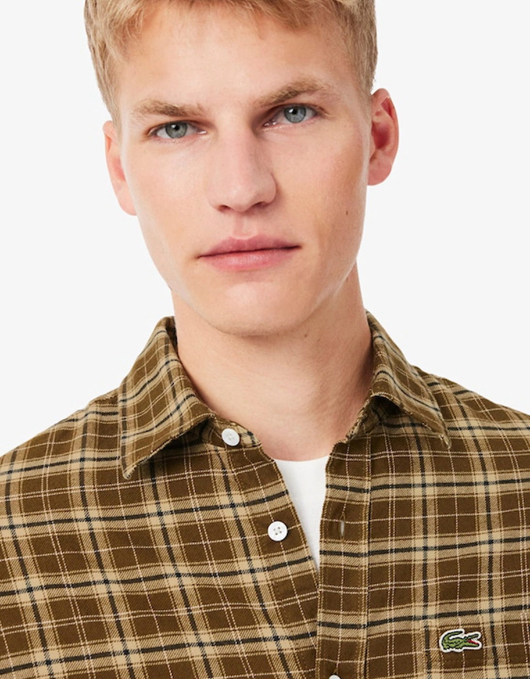 Lacoste Regular Fit Plaid Flannel Shirt