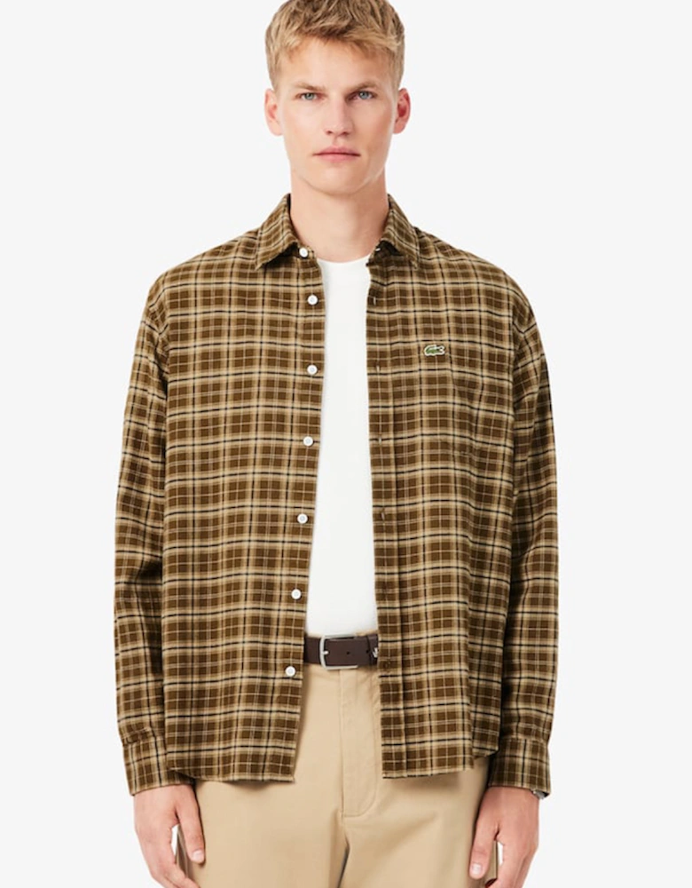 Lacoste Regular Fit Plaid Flannel Shirt
