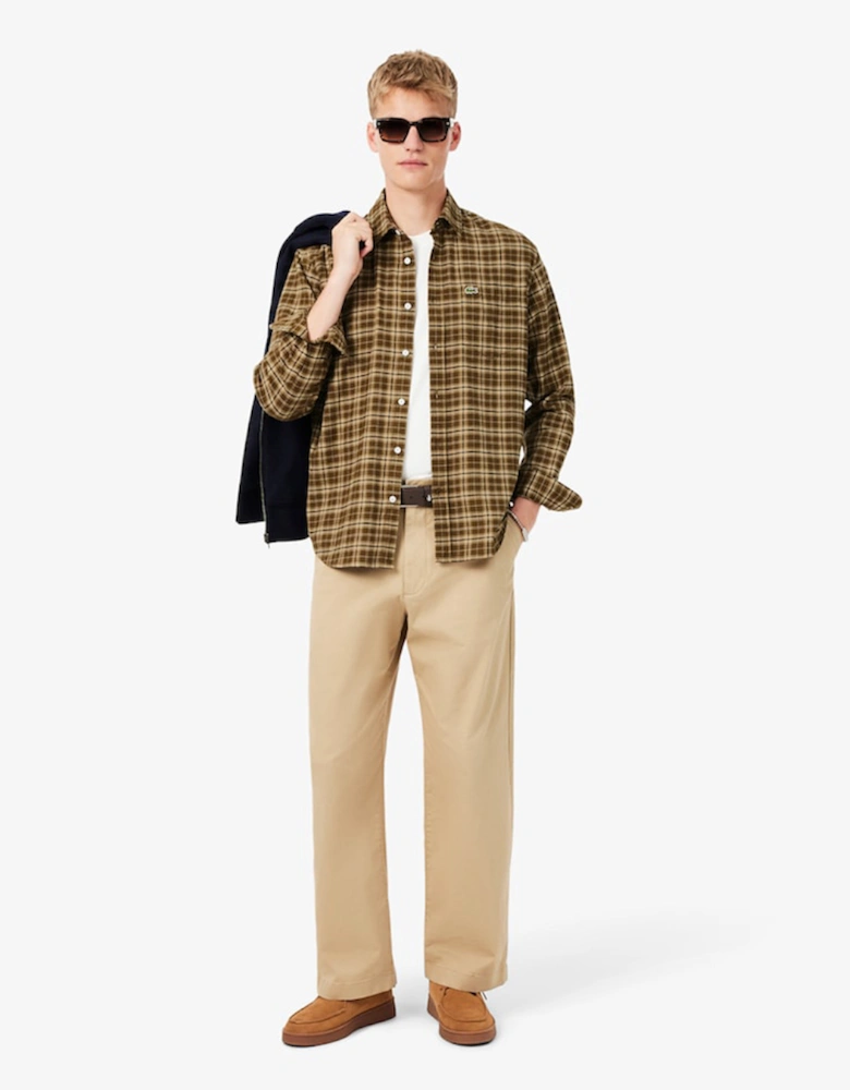 Lacoste Regular Fit Plaid Flannel Shirt