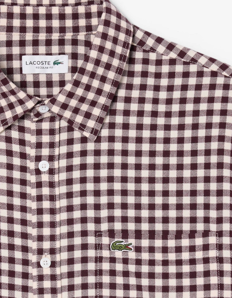 Lacoste Regular Fit Small Plaid Flannel Shirt