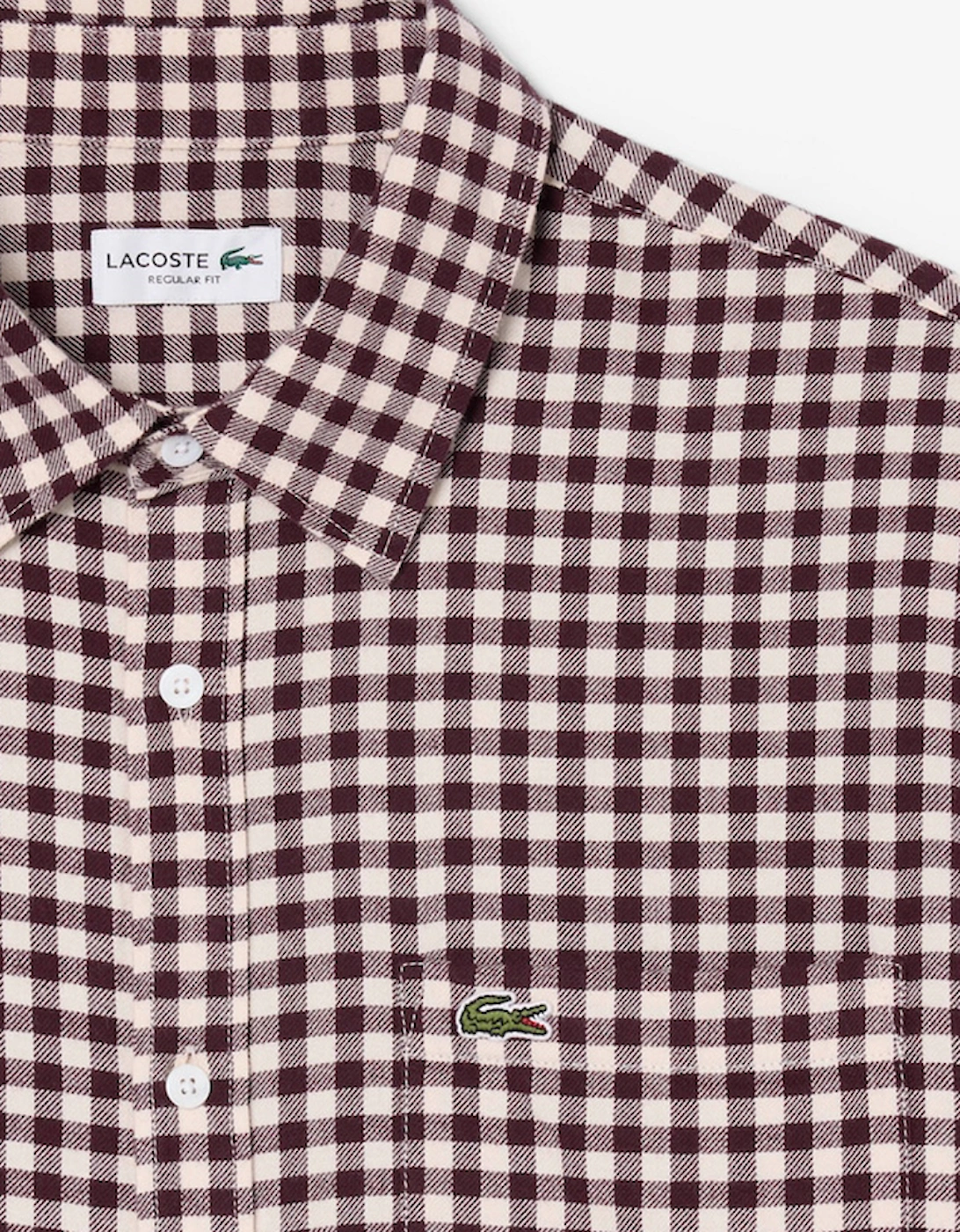 Lacoste Regular Fit Small Plaid Flannel Shirt